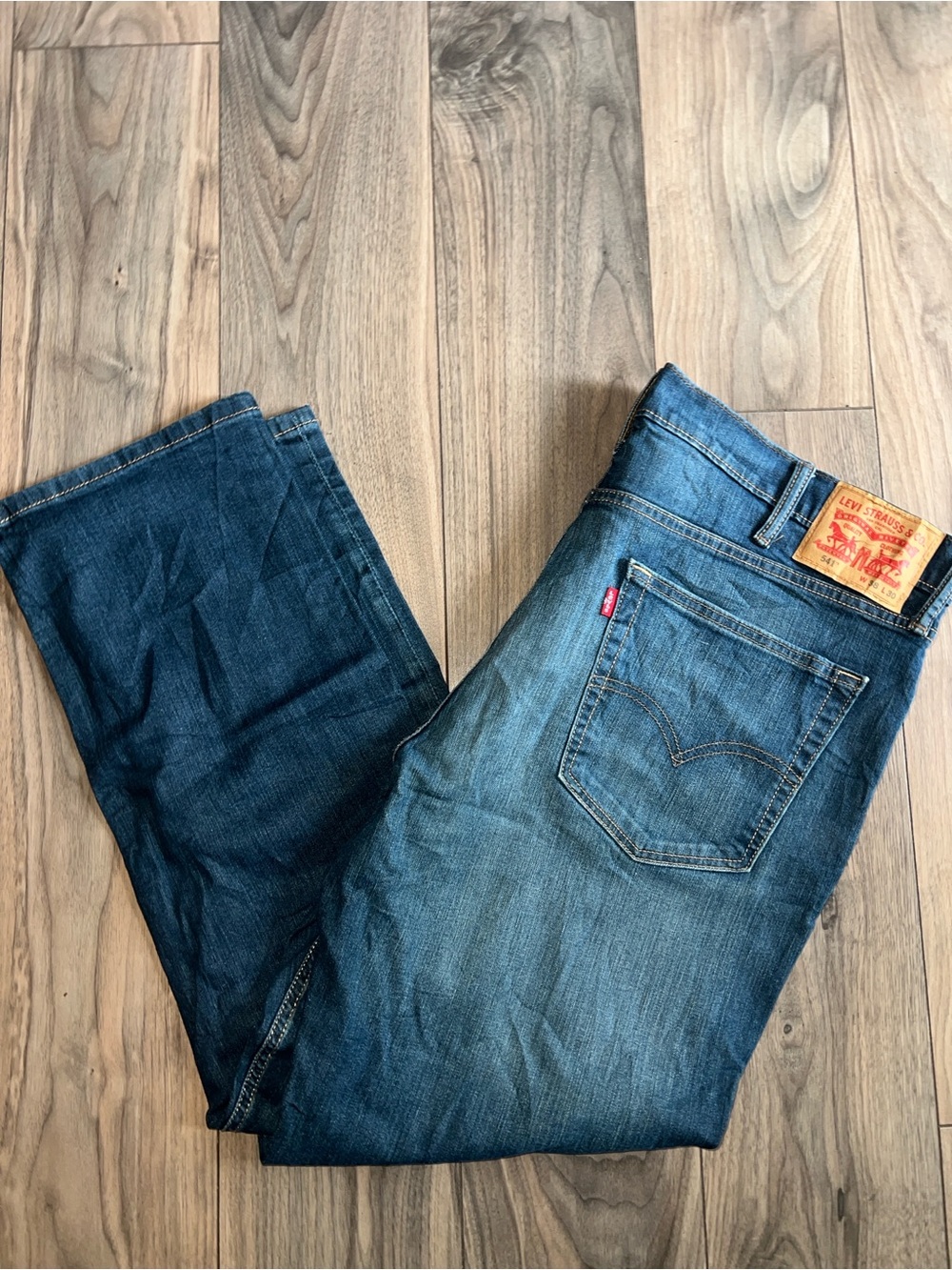 Levi’s 541 Athletic Fit Jeans 38x30 Dark Wash Blue Faded Straight Leg Men’s